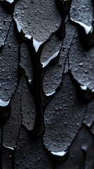 Poster - Jagged dark scales drip with a thick black substance, creating a striking contrast in a dimly lit setting