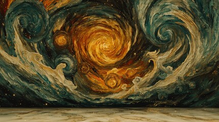 Aufkleber - Dynamic Swirls of Cosmic Colors Abstract Art Artistic Environment Creative Space Vibrant Viewpoint Starry Night Concept