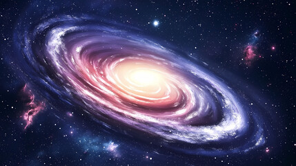 Wall Mural - Stunning spiral galaxy in deep space. Oblivion. Illustration