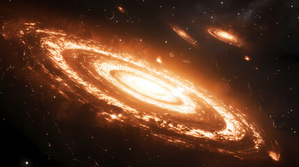 Wall Mural - Stunning spiral galaxy in deep space. Oblivion. Illustration