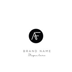 Leinwandbilder - AF or FA letter logo icon design. Classic style luxury initials monogram.