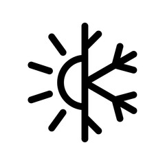 Wall Mural - sun and snowflake icon. hot and cold