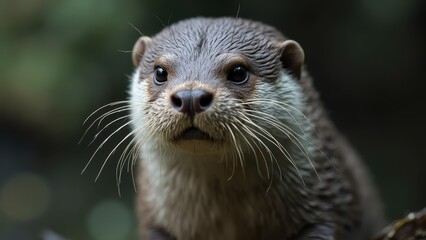 Sticker - A close up of an otter looking at the camera