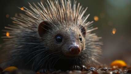 Sticker - A close up of a porcupine looking at the camera