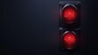 © Azis Stock - Close-up of a traffic light showing red lights against a dark background.