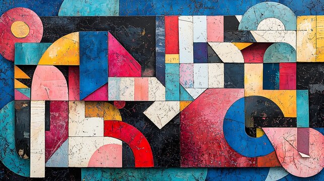 Abstract Vector Shape Composition Generative Design Artwork with many colors vector