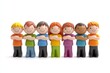 © Glce - a group of friends crossing their arms in a humorous group pose, on white background.