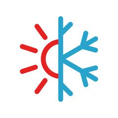 Wall Mural - hot or cold icon. sun and snowflake icon