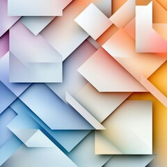 Poster - Pastel geometric overlays, layered triangular designs with smooth color fades