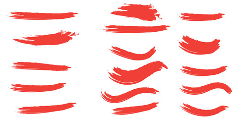 Wall Mural - set of black paint, ink brush strokes.