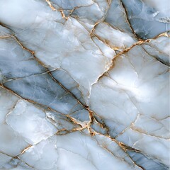 Poster - Cool-toned marble, elegant white with streaks of muted blue and gray