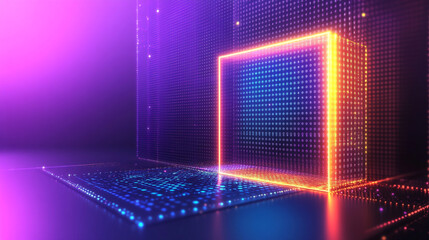 Wall Mural - abstract, design, background, blue, banner, geometric, business, concept.