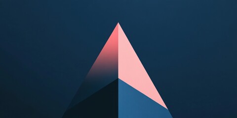 Wall Mural - Abstract Pink and Blue Triangle Pyramid Design