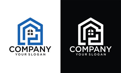 Poster - Creative letter G house logo vector