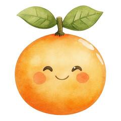Poster - Orange watercolor illustration isolated transparent background