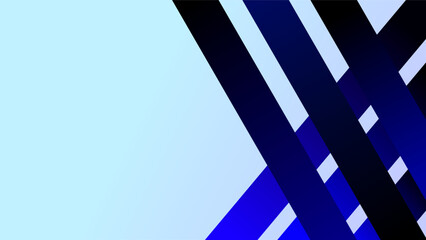 Wall Mural - Dark blue gradient strips diagonal shapes over light sky blue presentation background