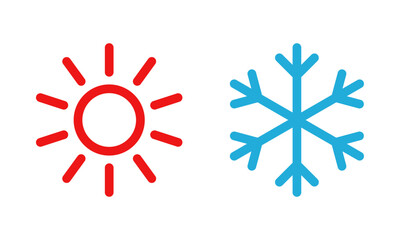 Wall Mural - hot or cold icon. sun and snowflake icon