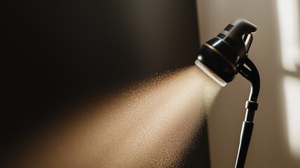 Poster - Lighting equipment emits fine dust particles in a well-lit studio during a creative photography session