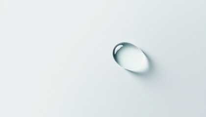 Poster - Single Raindrop on a Smooth Glass Surface Creating an Aesthetic Minimalist Composition