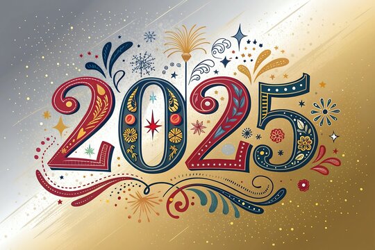 Design art for Happy New Year 2025, Christmas New Year , Christmas