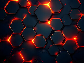 Poster - Dynamic hexagonal pattern design digital art abstract background futuristic environment 3d perspective technology concept