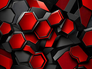 Poster - Dynamic hexagonal pattern design abstract art digital background modern aesthetic close-up view visual innovation