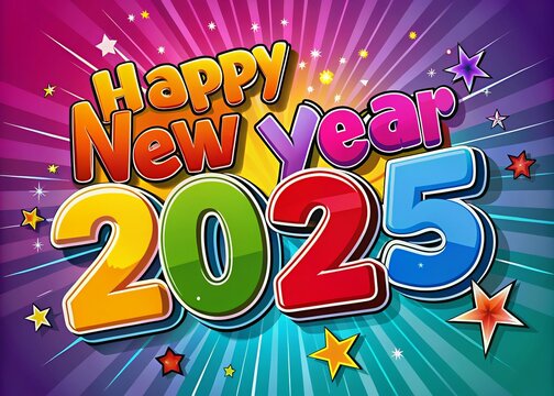 Happy New Year 2025 color mix, Christmas New Year , Christmas