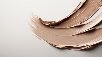 Poster - smooth brush stroke of beige paint on a clean canvas showcasing texture and artistry