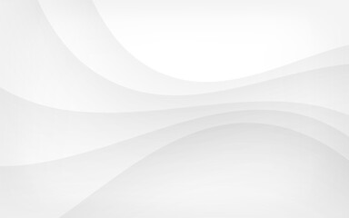 Poster - Abstract white curved lines with subtle texture on light gray backdrop. Elegant design for modern, minimalist projects