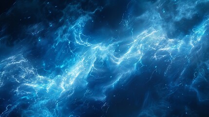 Poster - A glowing light blue abstract background with a neutral abstract lightning.
