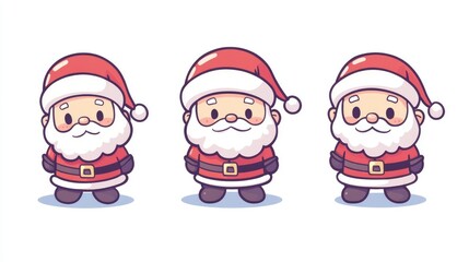 Cute Christmas character Santa Claus in red coat and hat