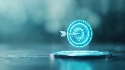 Poster - Glowing target with arrow, symbolizing precision and focus.