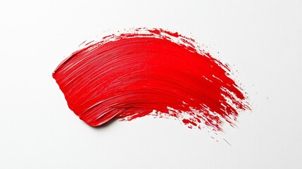 Poster - Red paint stroke on a white background.