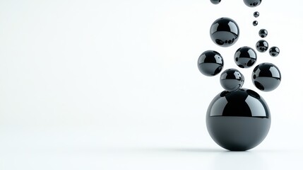 Poster - Glossy balls descend from above and bounce energetically on a smooth surface, creating an engaging visual display of motion in this lively setting