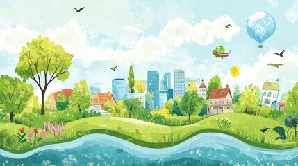 Poster - in a sufficient economy, education is a key focus, with an emphasis on sustainable living and ethica