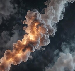 Wall Mural - Abstract smoke swirls in the air, creating a mesmerizing loop of vapor and haze, vaporous scene, hazy air