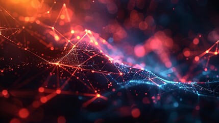 Poster - Modern digital abstract 3D background. Can be used in the description of network abilities, technological processes, digital storages, science, education, etc.