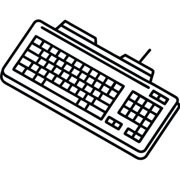 Computer keyboard vector, Isolated on white background.