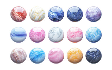 Wall Mural - colorful marbles on transparent background