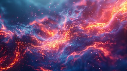 Poster - Modern digital abstract 3D background. Can be used in the description of network abilities, technological processes, digital storages, science, education, etc.