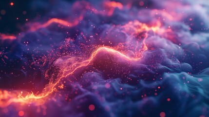Leinwandbilder - Modern abstract digital 3D background. Copy space. Based on Generative AI