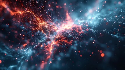 Leinwandbilder - Modern abstract digital 3D background. Copy space. Based on Generative AI
