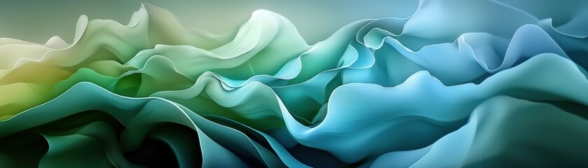 Aufkleber - Underwater depths, serene and smooth gradients of blue and green