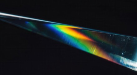 Vivid prism light dispersion on dark background