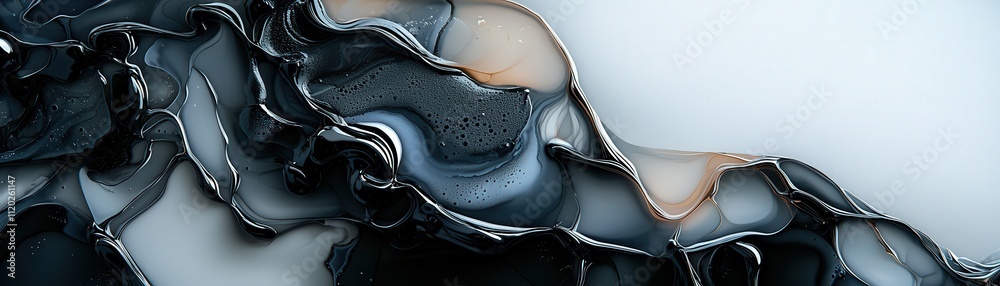 Abstract ink washes, bold blacks and whites blending seamlessly across ...