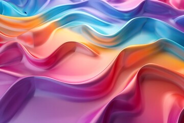 Poster - Vibrant Waves of Colorful Fabric Texture
