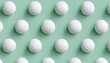 © Zia - Wallpaper design featuring a pattern of white golf balls on a green background.
