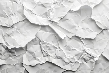 Wall Mural - Crumpled White Paper Texture for Creative Backgrounds