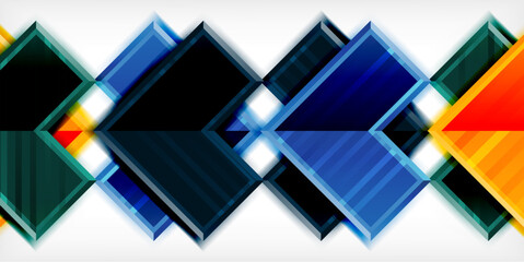 Poster - Arrow symbols created with 3d effects and line texture geometric abstract background