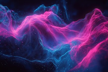 Wall Mural - A colorful, swirling mass of pink and blue with a purple hue. Generative AI